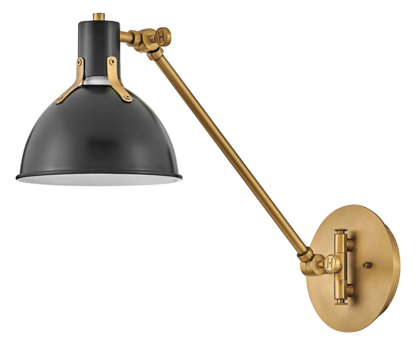 Argo Medium Swing Arm Single Light Sconce In Black Finish