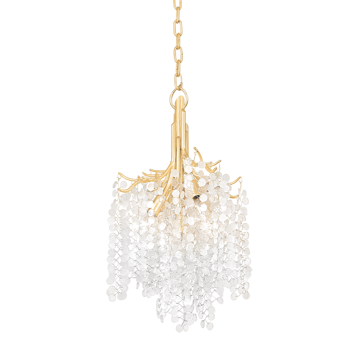 GENOA Chandelier In Gold Leaf Finish