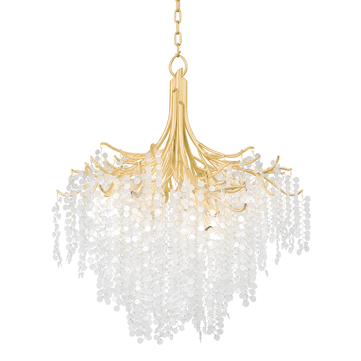 GENOA Chandelier In Gold Leaf Finish