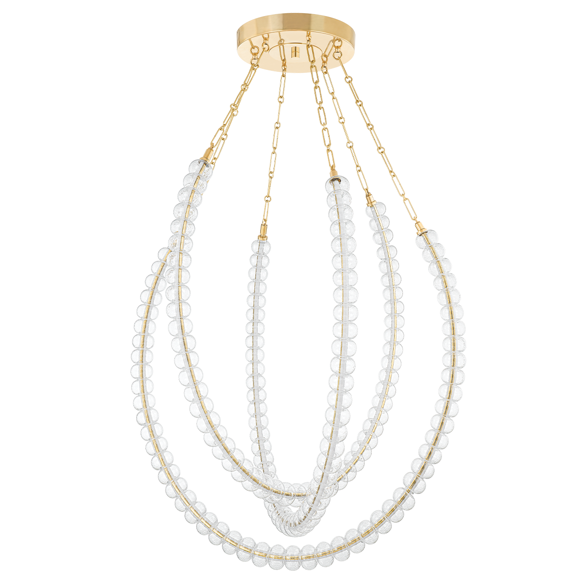 CELESTE Chandelier In Vintage Brass Finish