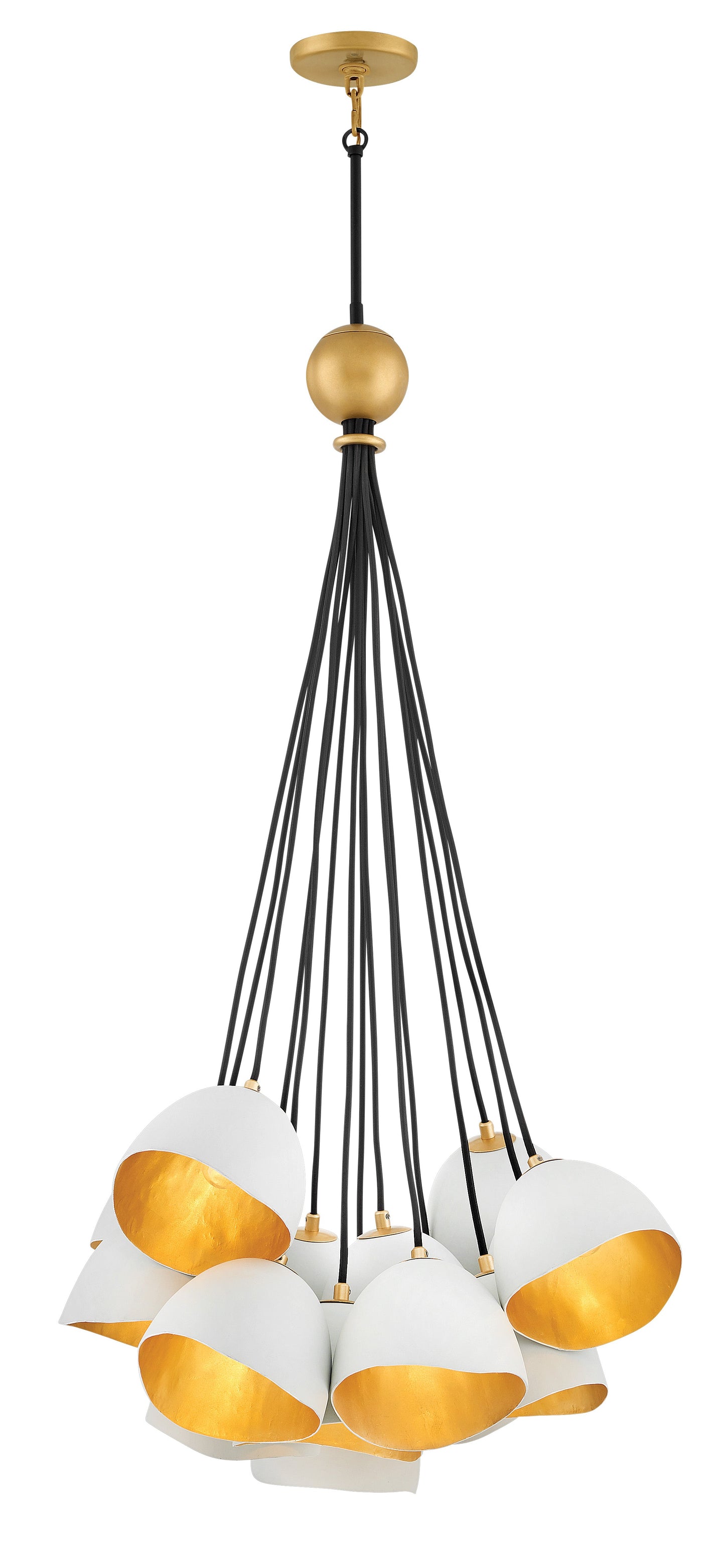 Nula Medium Single Tier Chandelier In White Finish