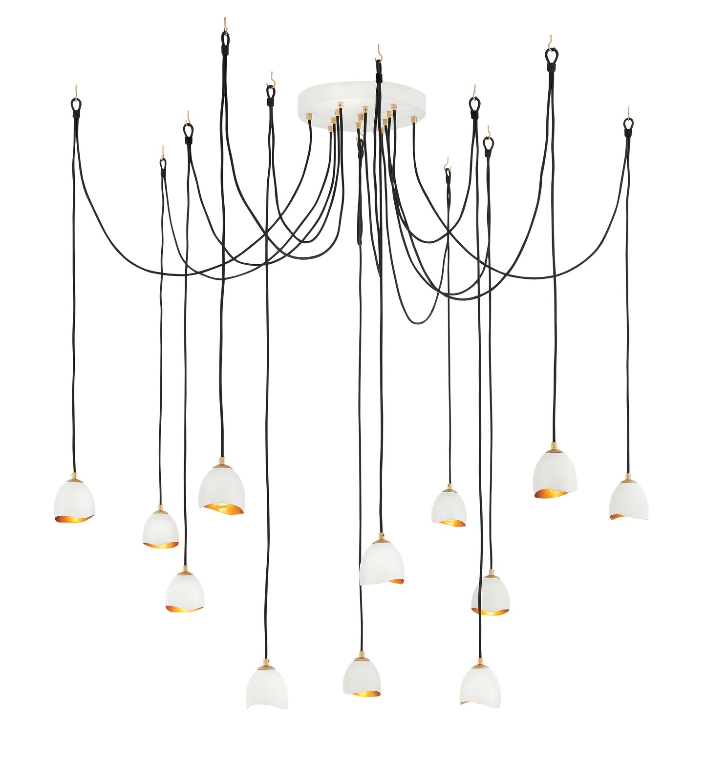 Nula Large Multi Tier Pendant In White Finish
