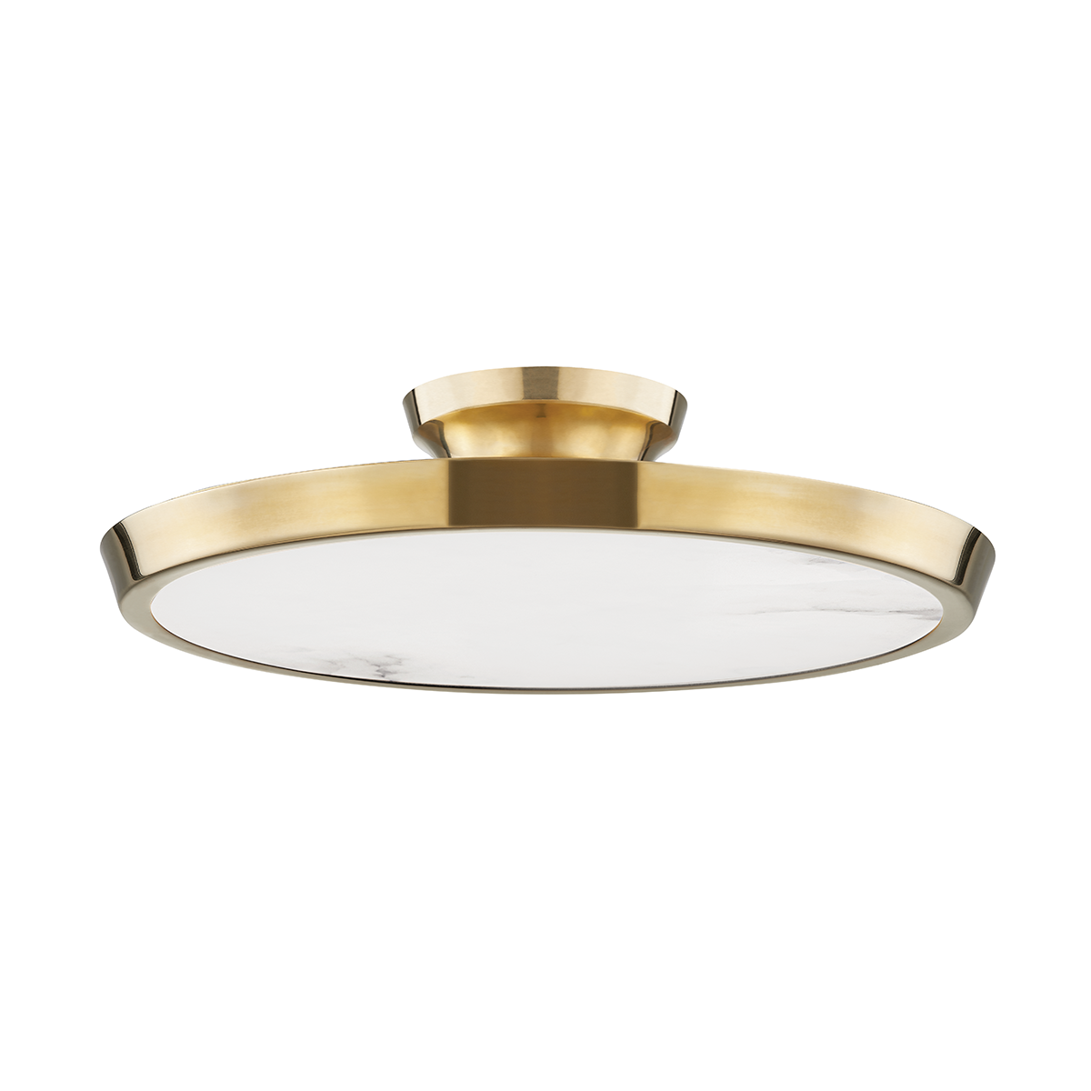 Draper Flush Mount with Aged Brass Finish