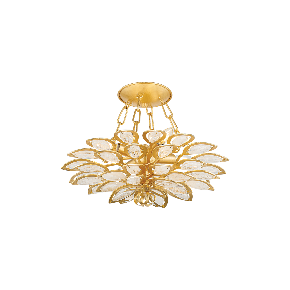 VITTORIA Semi Flush In Gold Leaf Finish