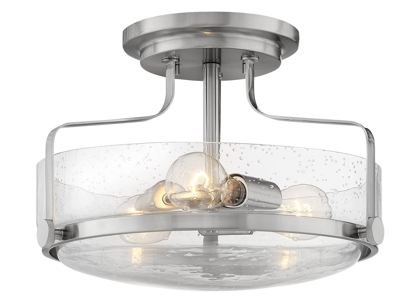 Harper Medium Semi-Flush Mount In Brushed Nickel Finish