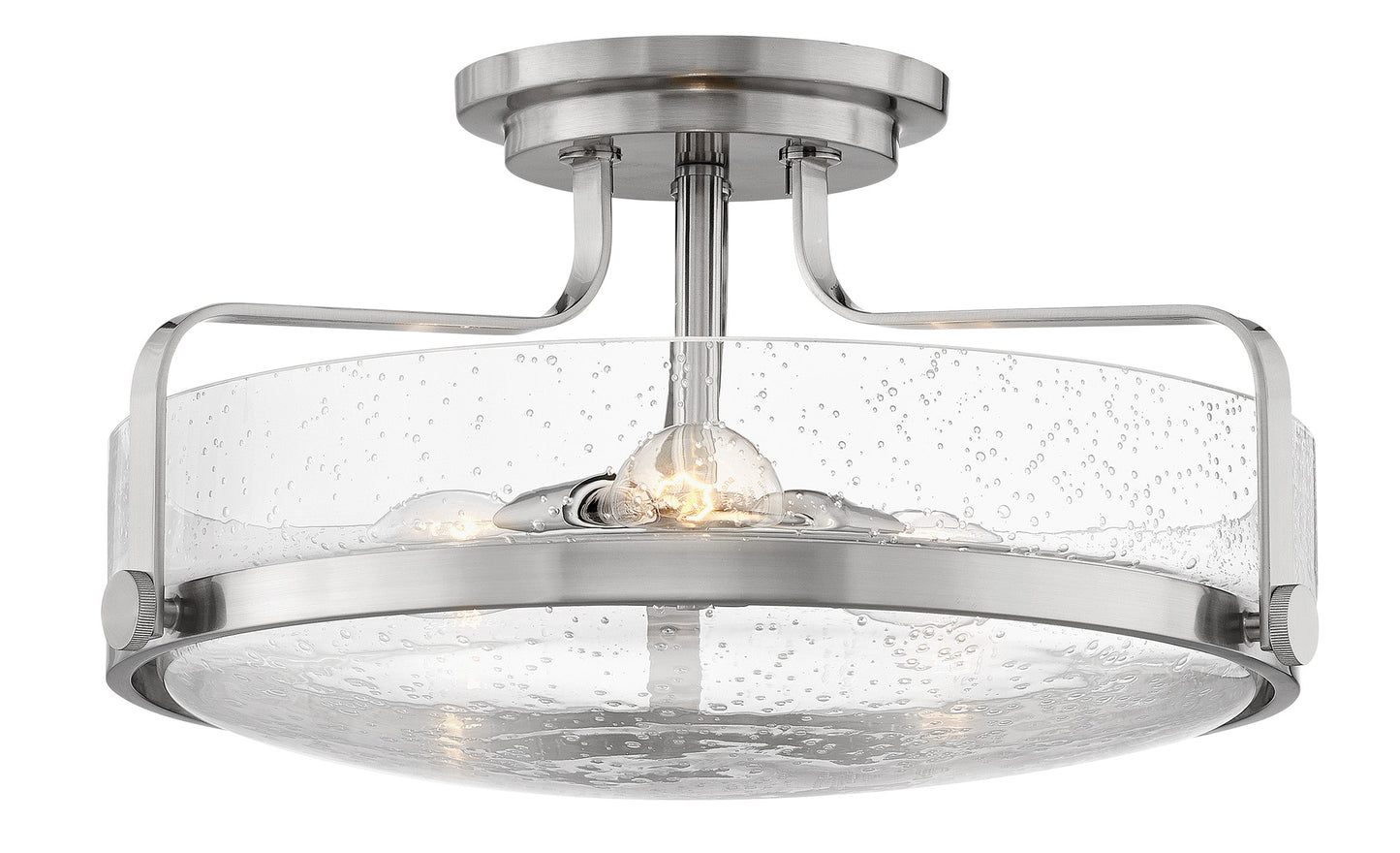 Harper Medium Semi-Flush Mount In Brushed Nickel Finish