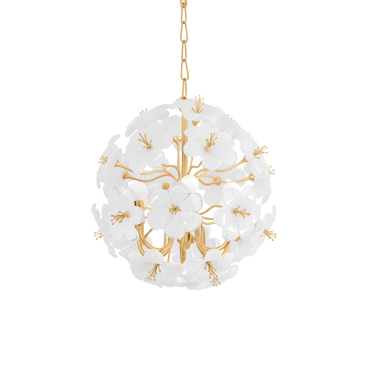 HYGEA Chandelier In Gold Leaf Finish