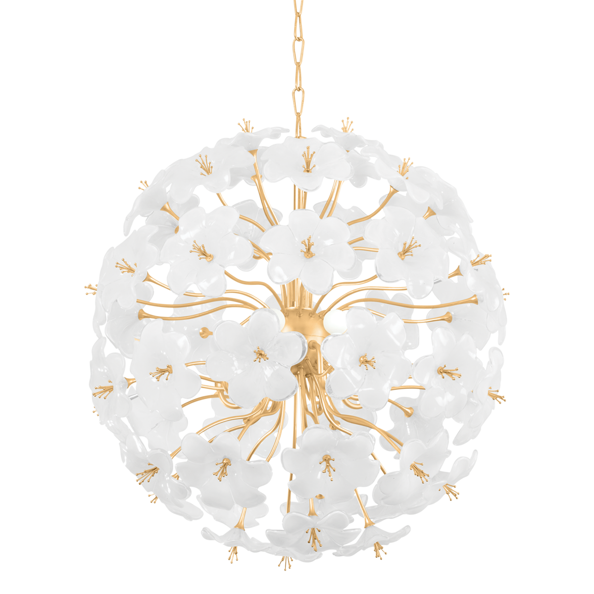HYGEA Chandelier In Gold Leaf Finish