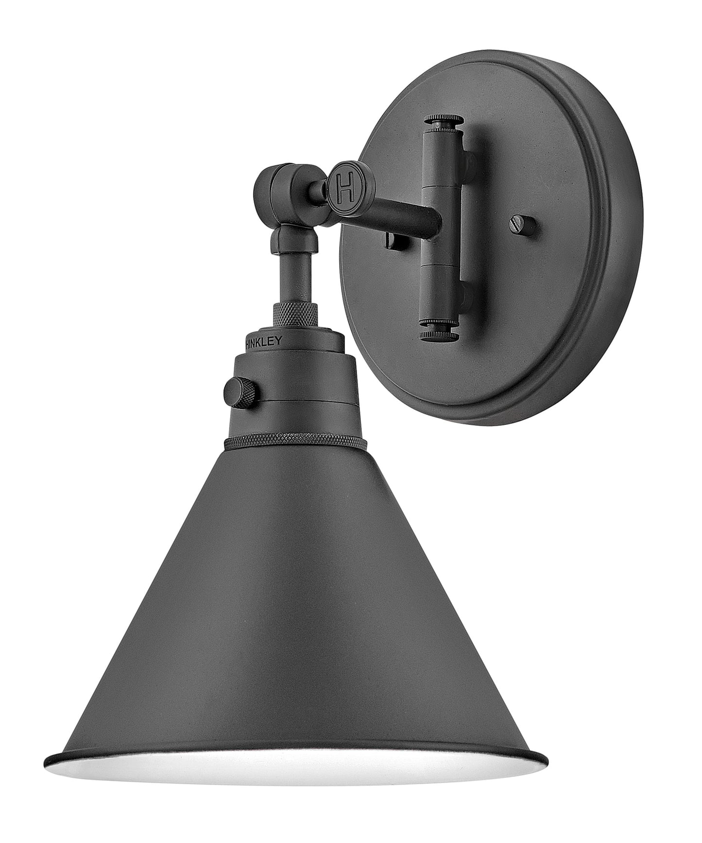 Arti Medium Swing Arm Single Light Sconce In Black Finish