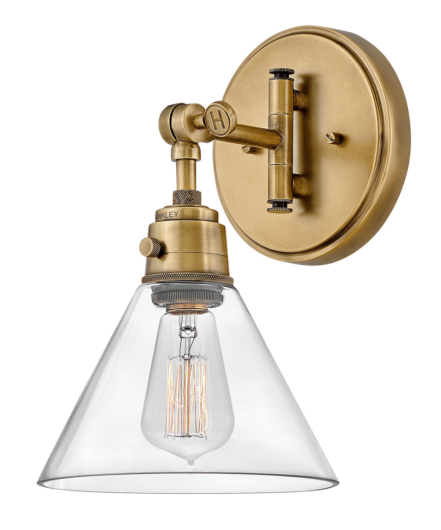 Arti Medium Swing Arm Single Light Sconce In Light Brass Finish