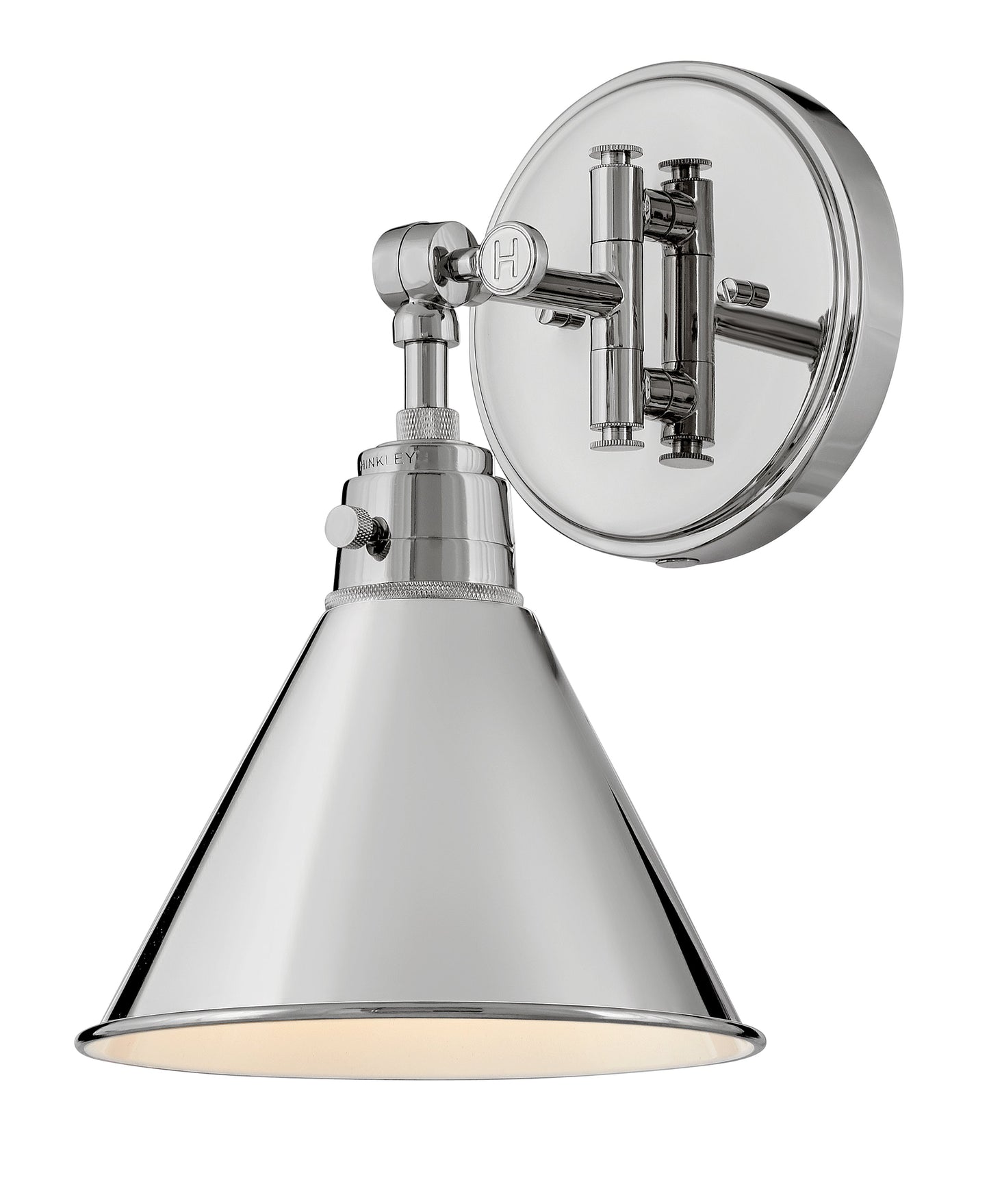 Arti Medium Swing Arm Single Light Sconce In Polished Nickel Finish