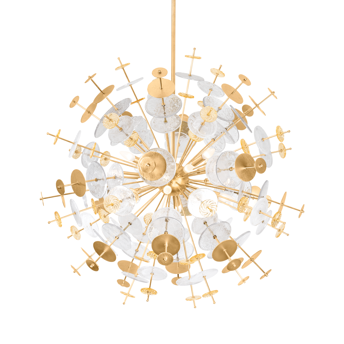 GLEASON Chandelier In Vintage Gold Leaf Finish