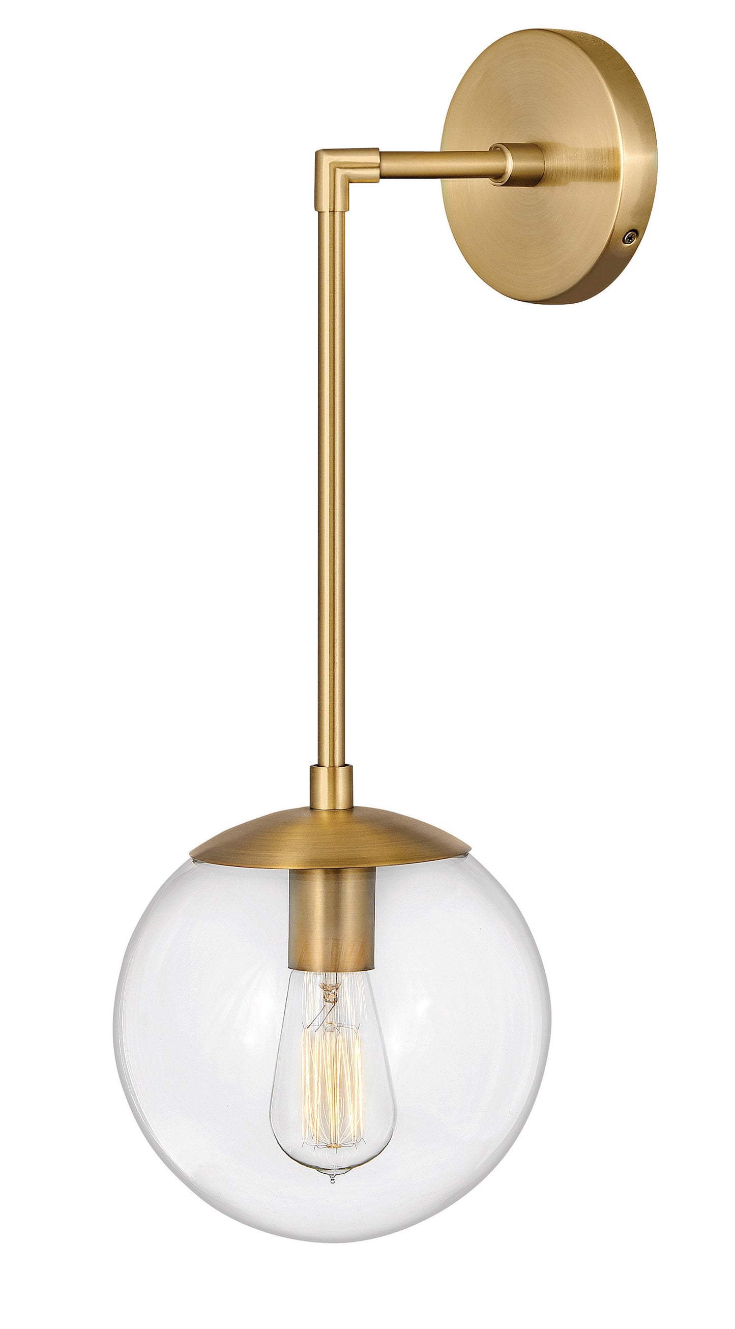 Warby Large Single Light Sconce In Light Brass Finish