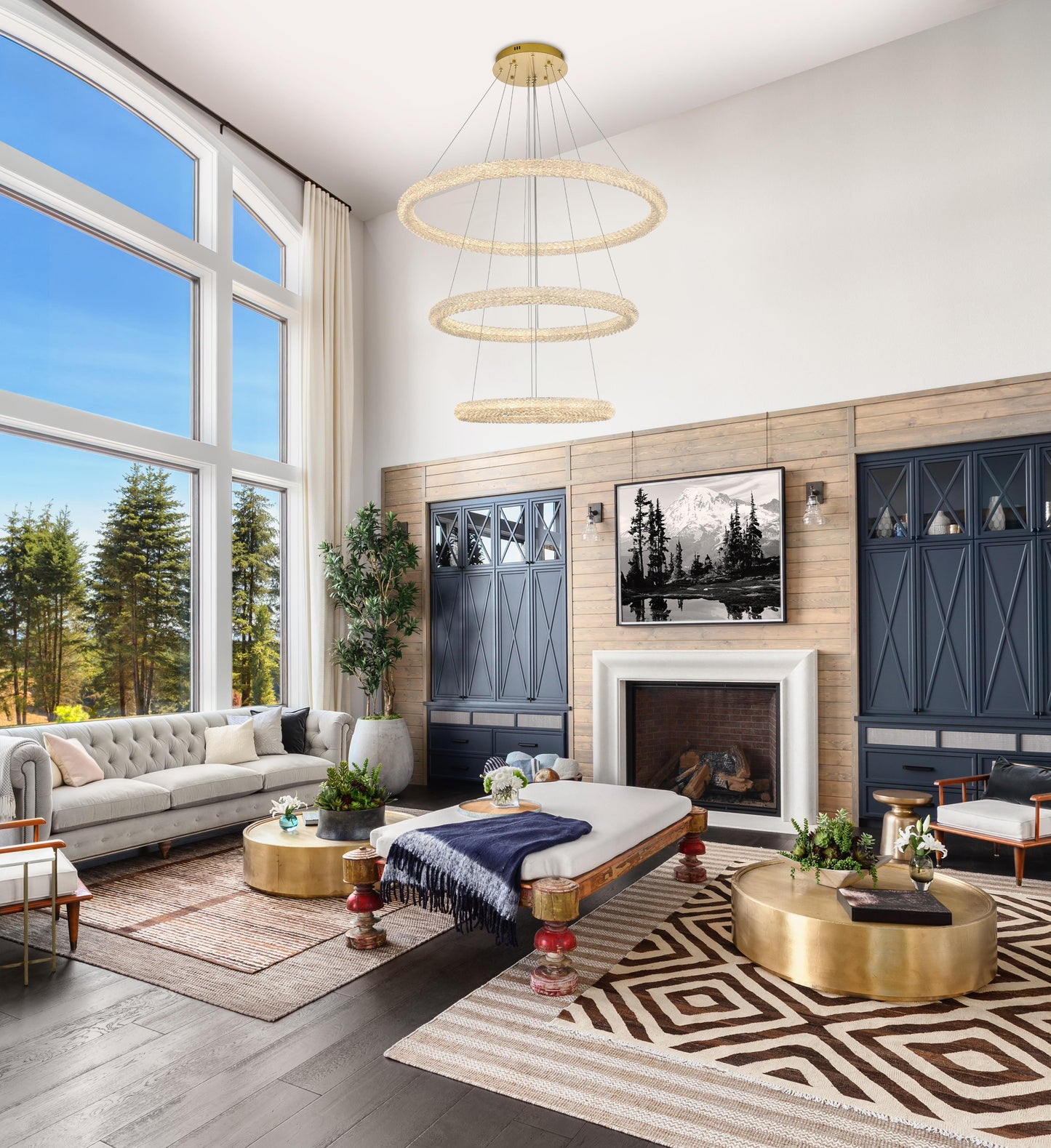 Bowen 42 inch LED chandelier in Satin Gold