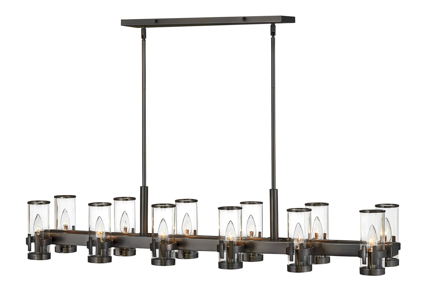 Reeve Medium Twelve Light Linear In Black Finish