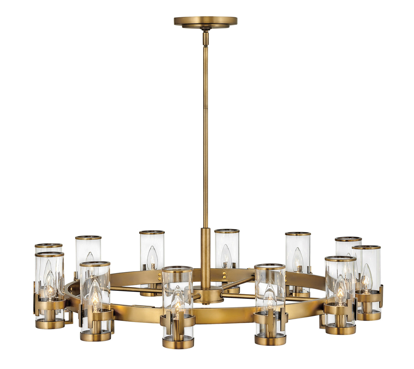 Reeve Medium Single Tier Chandelier In Light Brass Finish