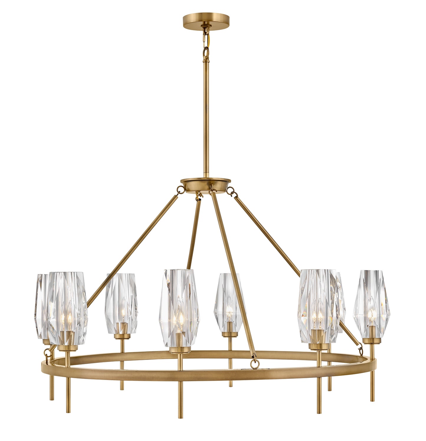 Ana Large Single Tier Chandelier In Light Brass Finish