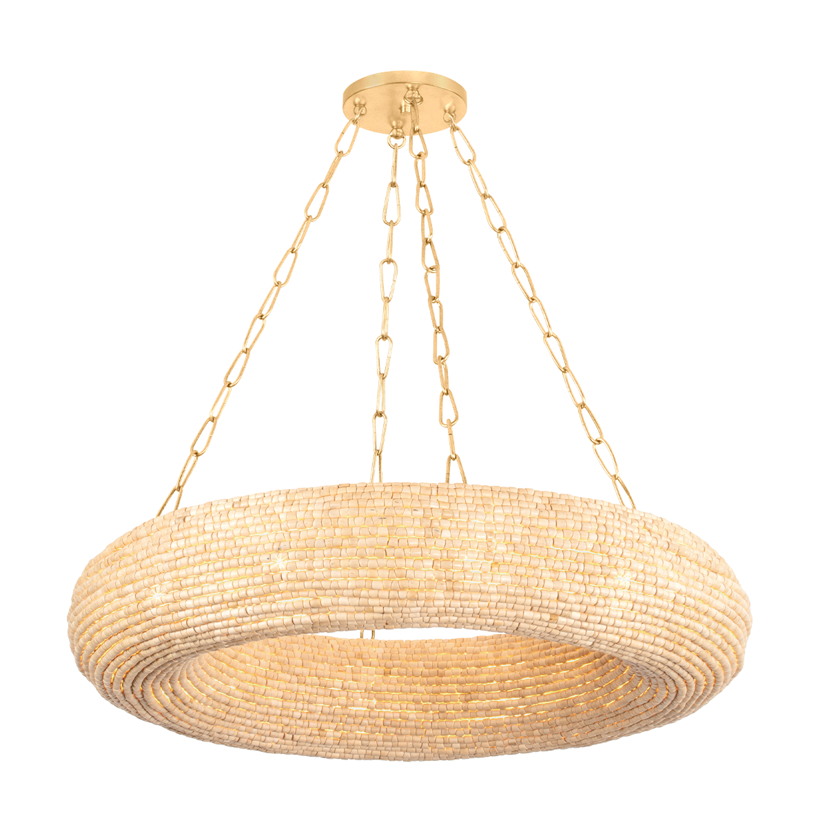 LURE Chandelier In Vintage Gold Leaf Finish