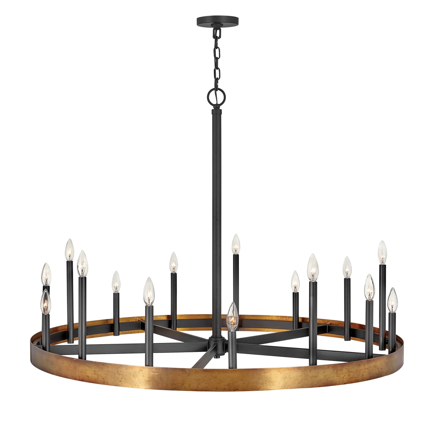 Wells Large Single Tier Chandelier In Copper Finish