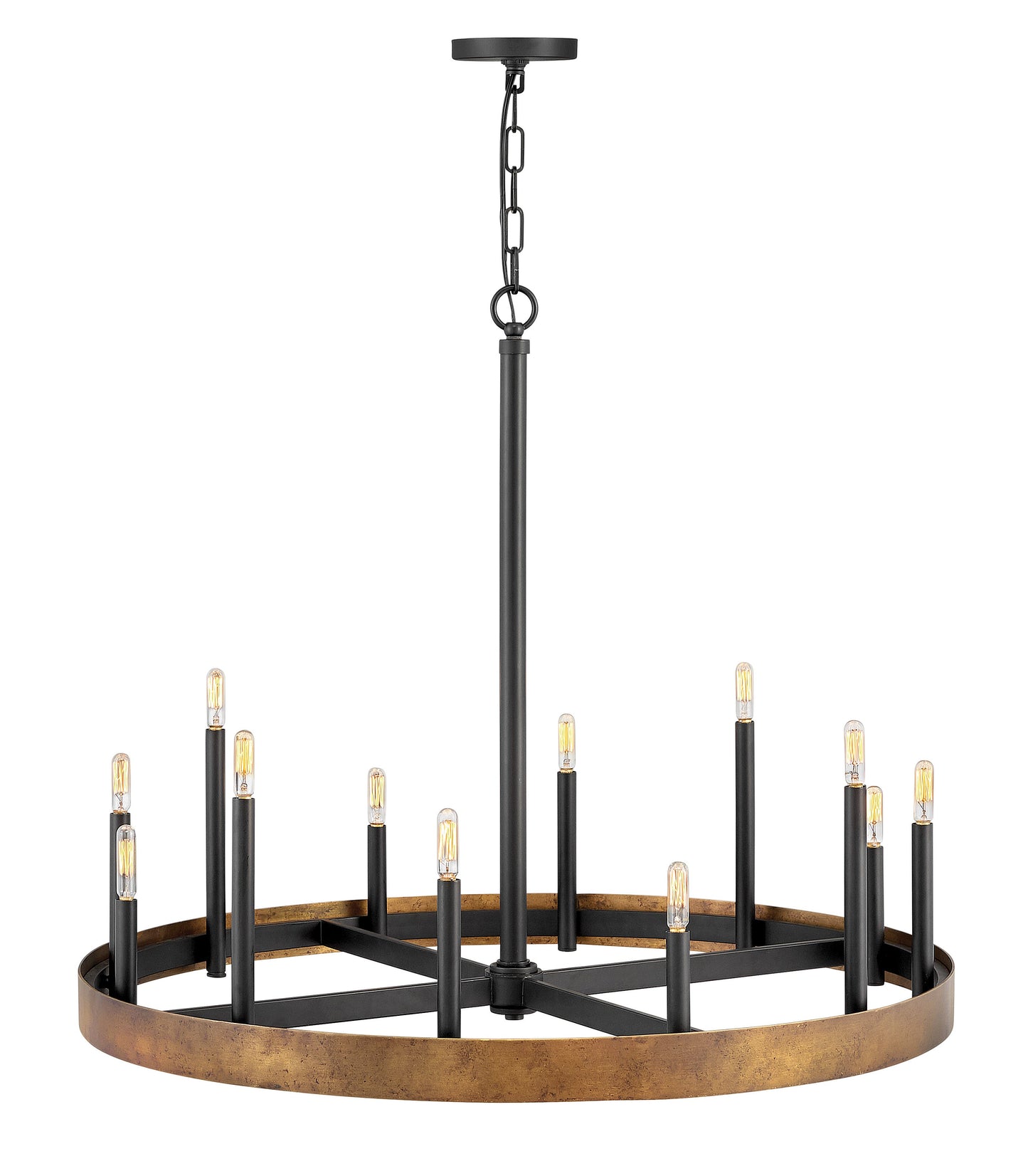 Wells Medium Single Tier Chandelier In Copper Finish