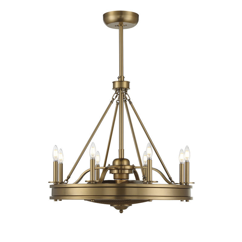 Lyon 8-Light Fan D'Lier in
Warm Brass Warm Brass