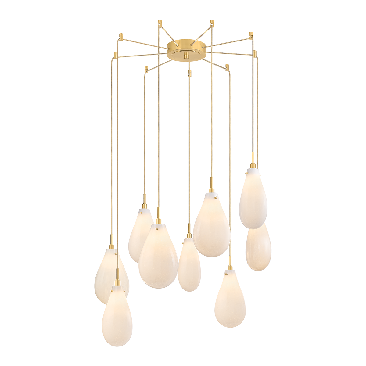 IRONWOOD Chandelier with AGED BRASS Finish