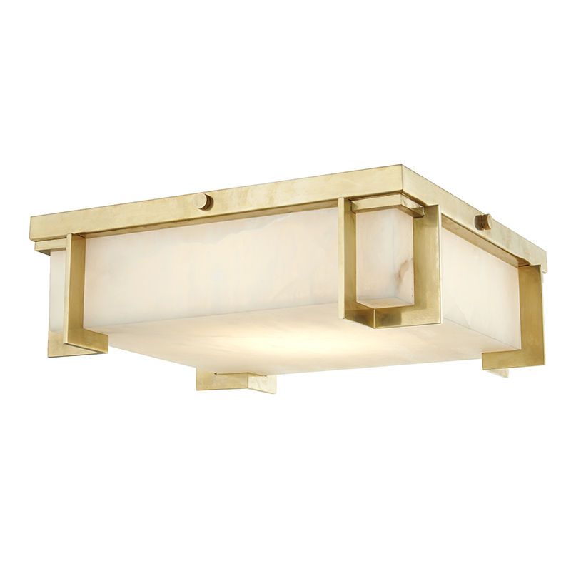 Delmar Flush Mount with Aged Brass Finish