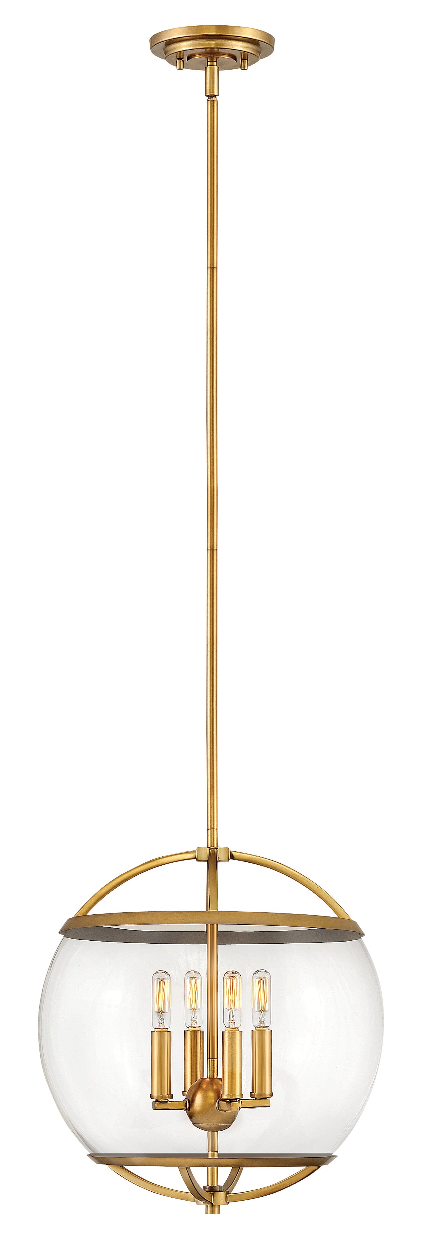 Calvin Medium Orb Pendant In Light Brass Finish