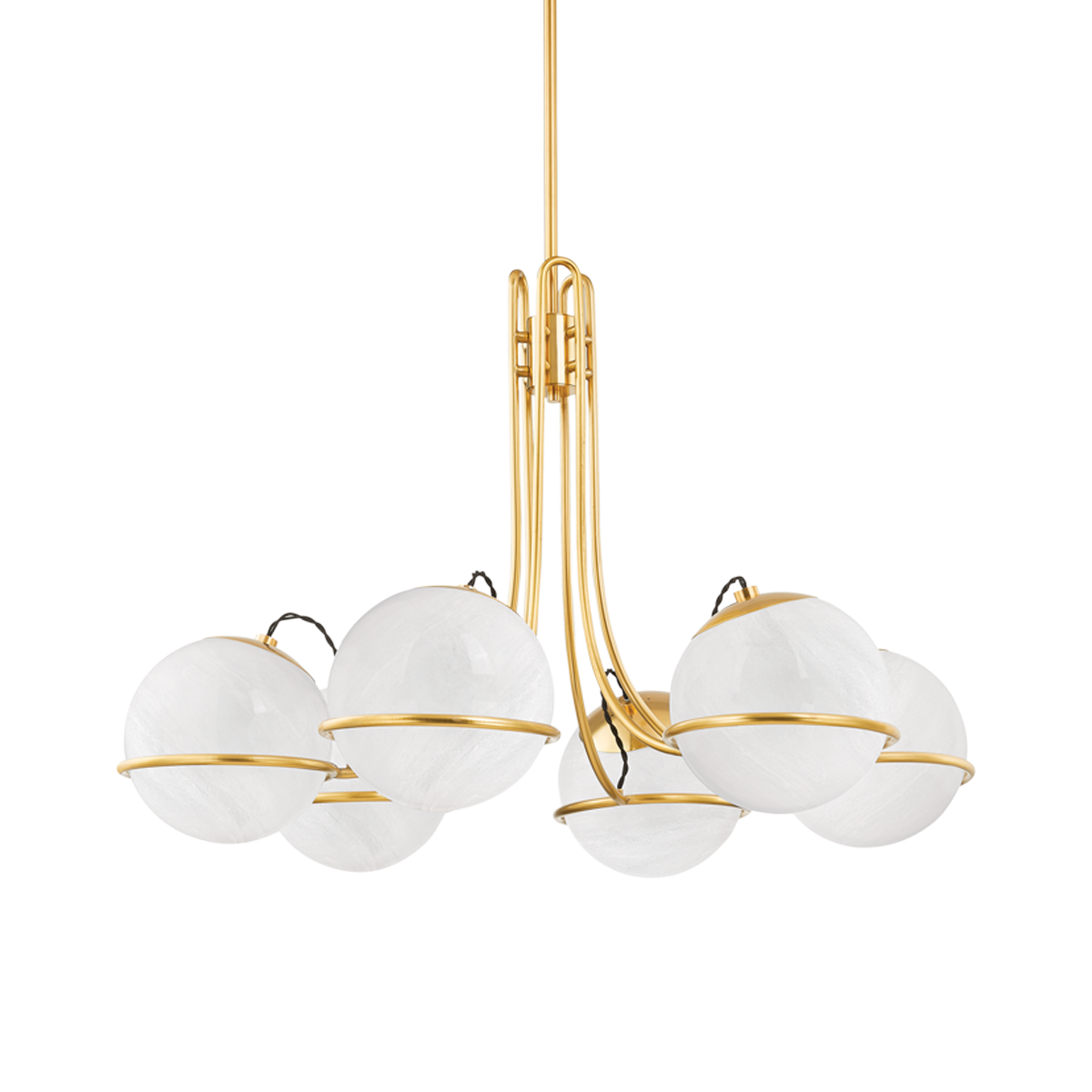 HINGHAM Chandelier with Aged Brass Finish