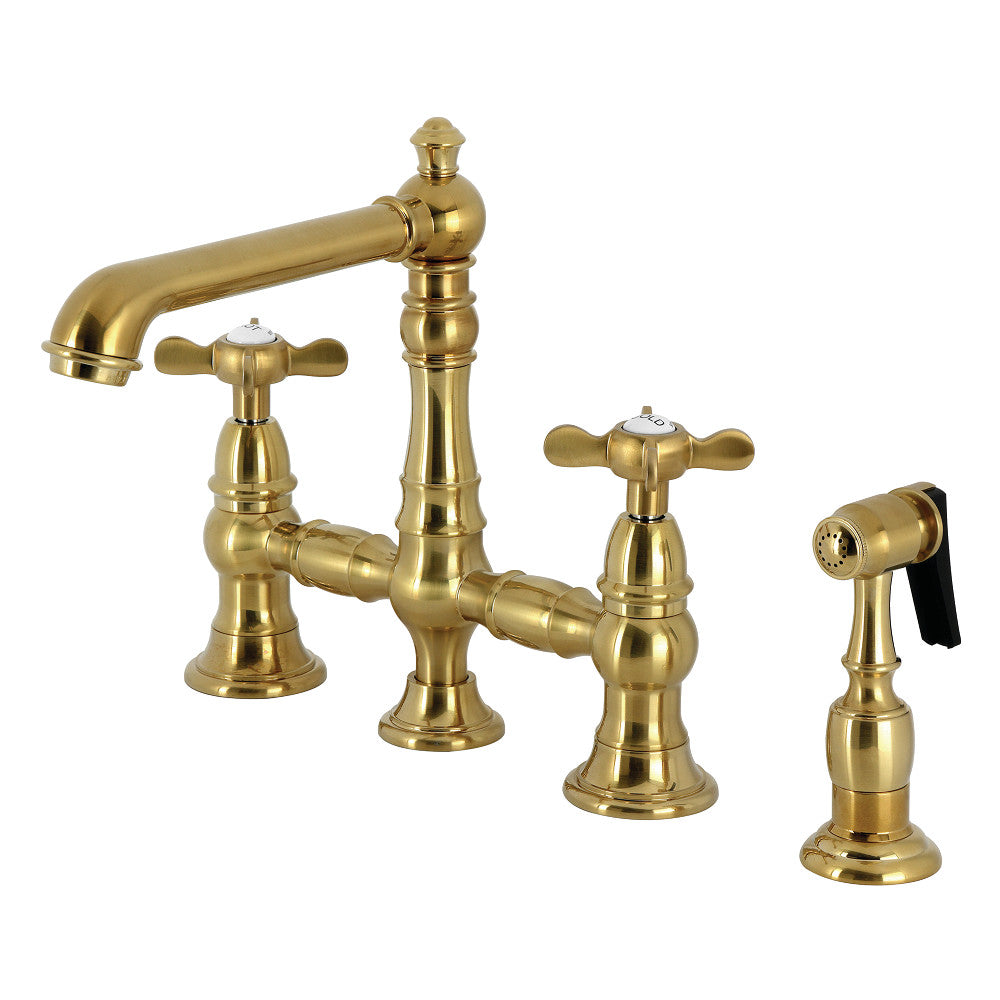 Essex Bridge Kitchen Faucet in Brushed Brass