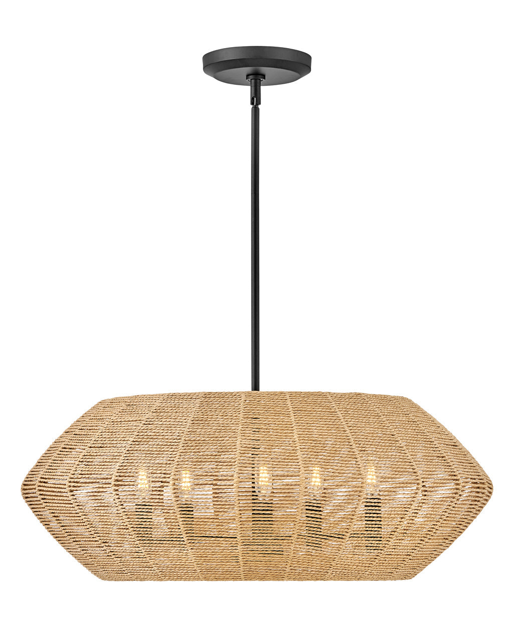 Luca Medium Convertible Drum Chandelier In Black Finish