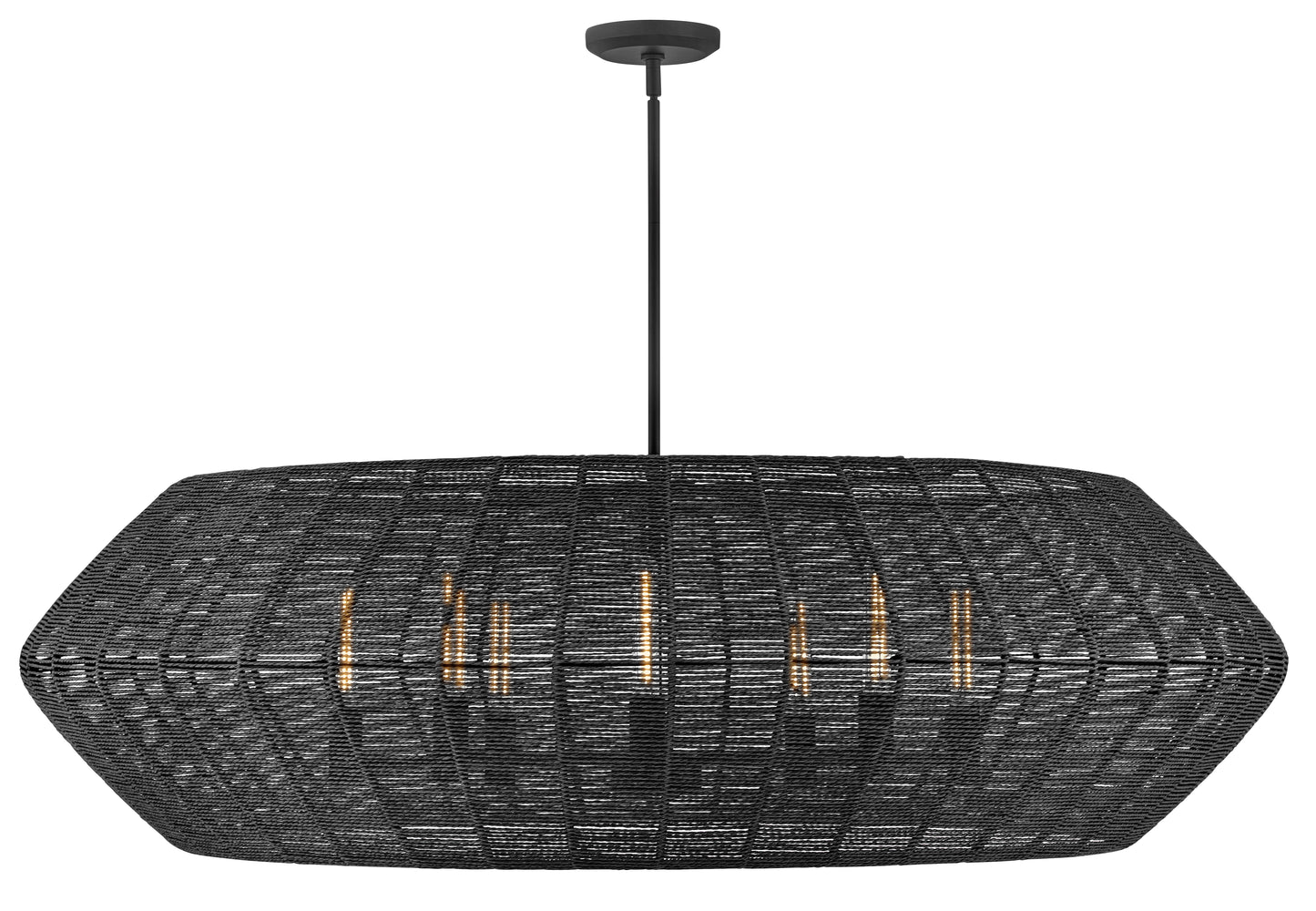 Luca Extra Large Drum Chandelier In Black Finish