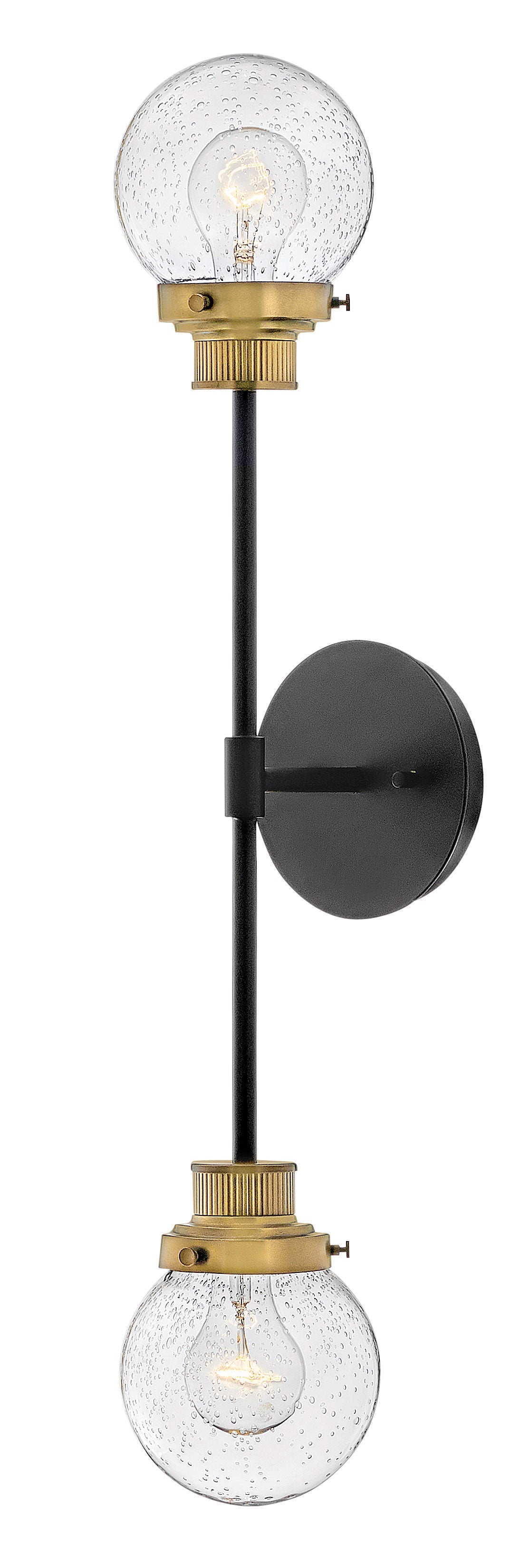 Poppy Large Two Light Sconce In Black Finish