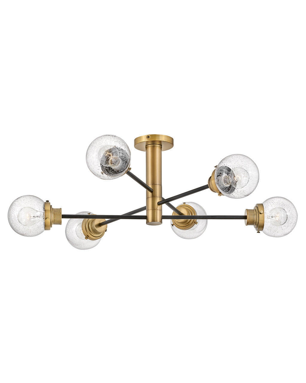 Poppy Large Adjustable Semi-flush Mount In Black Finish