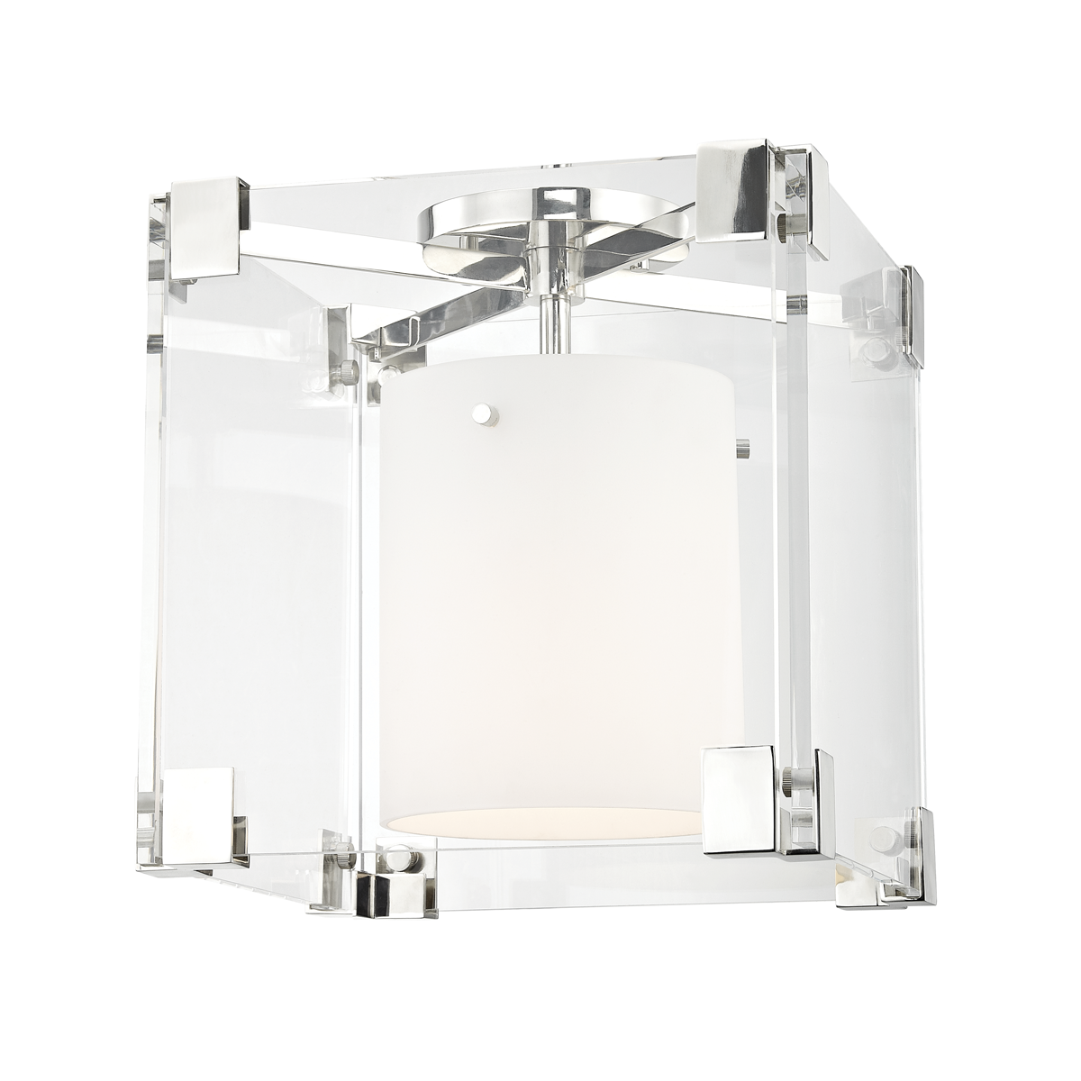 Achilles Semi Flush with Polished Nickel Finish