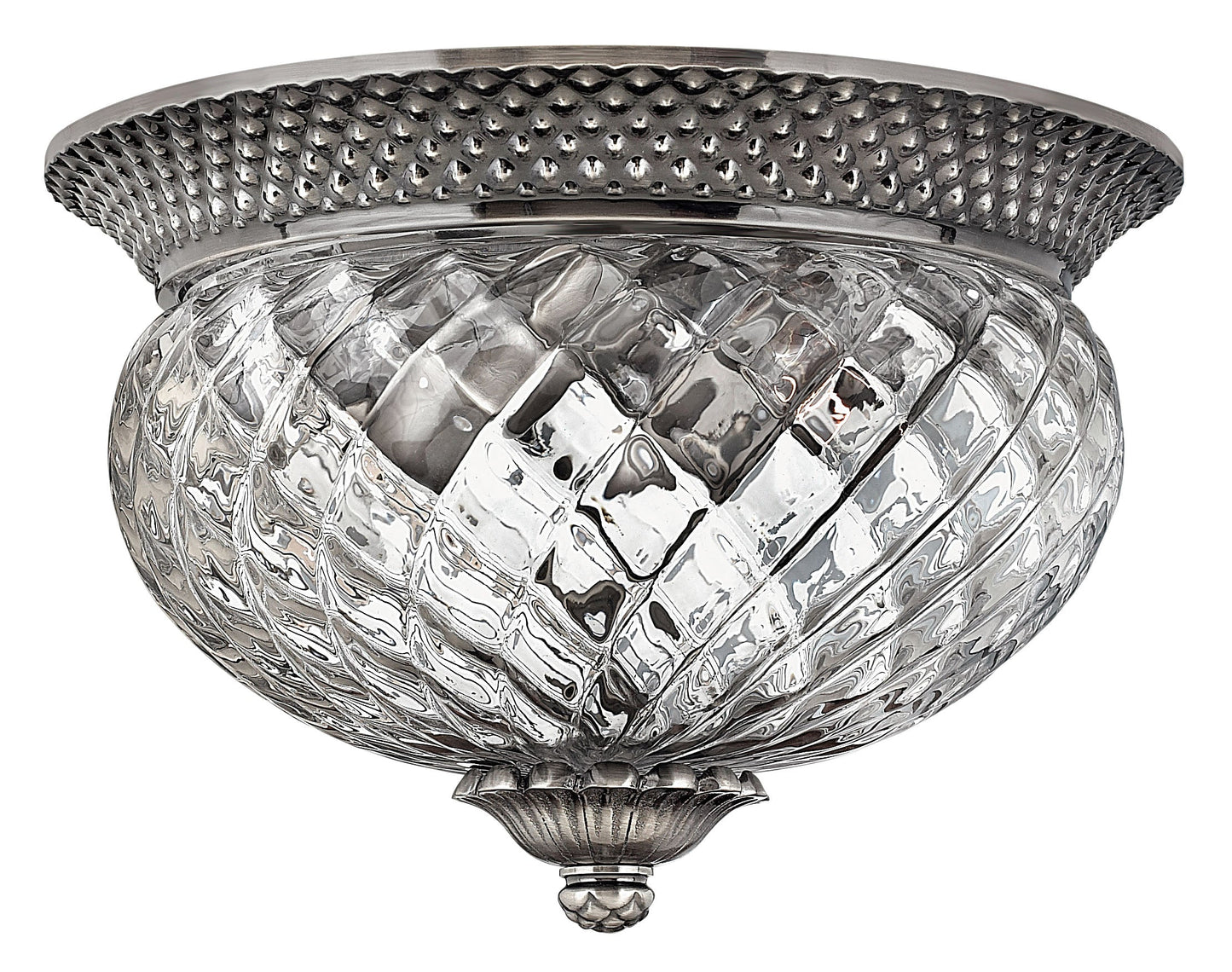 Plantation Small Flush Mount In Brushed Nickel Finish