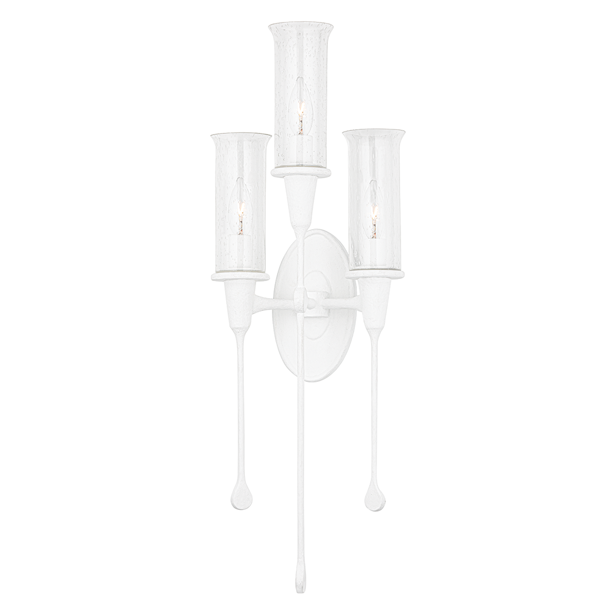Chisel Wall Sconce with White Plaster Finish