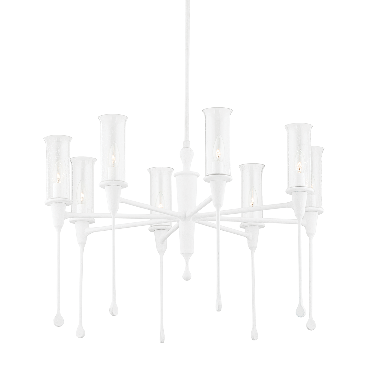 Chisel Chandelier with White Plaster Finish