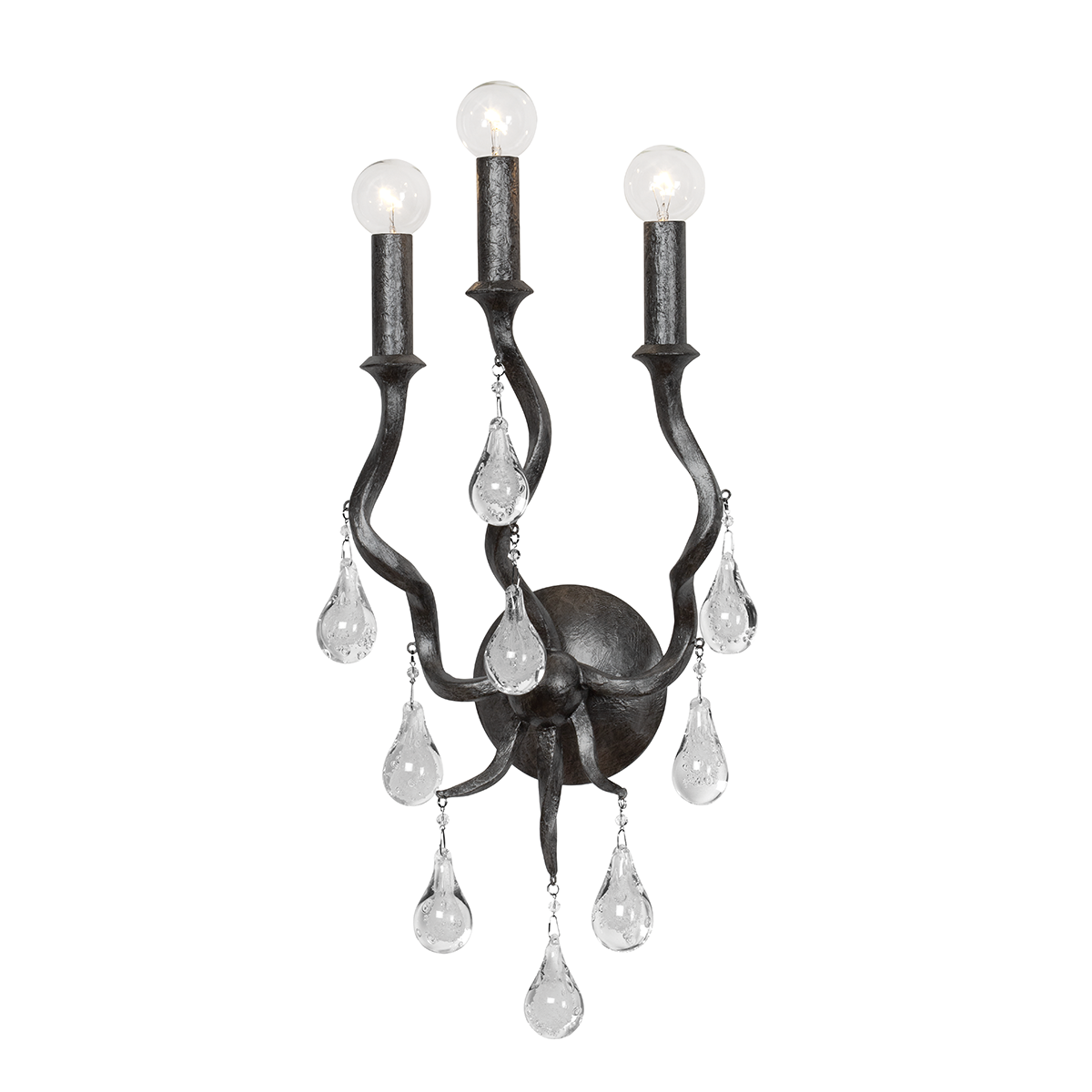 Aveline Wall Sconce In Black Silver Leaf Finish