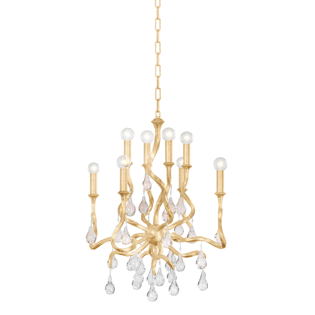 Aveline Chandelier In Gold Leaf Finish