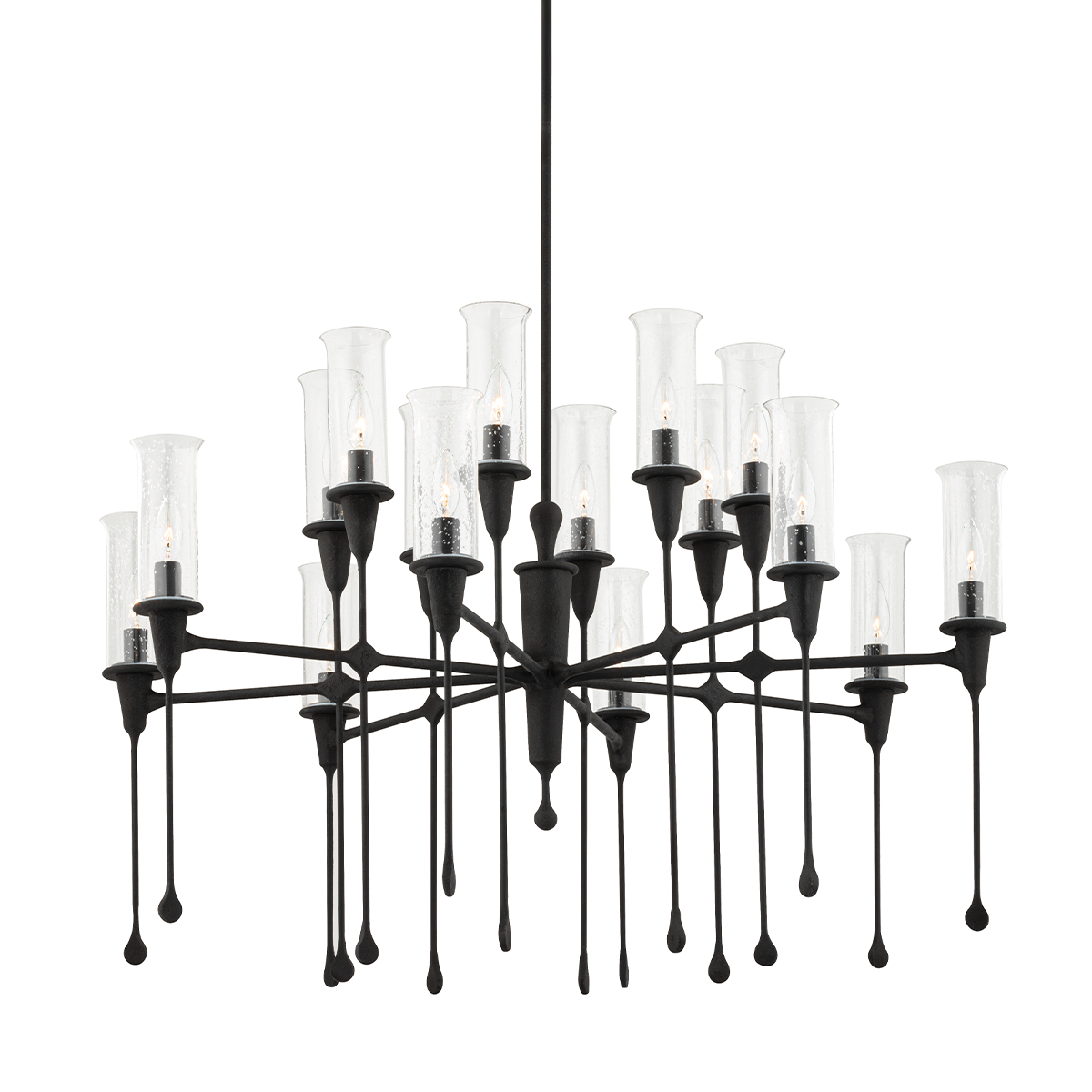 Chisel Chandelier with Black Iron Finish