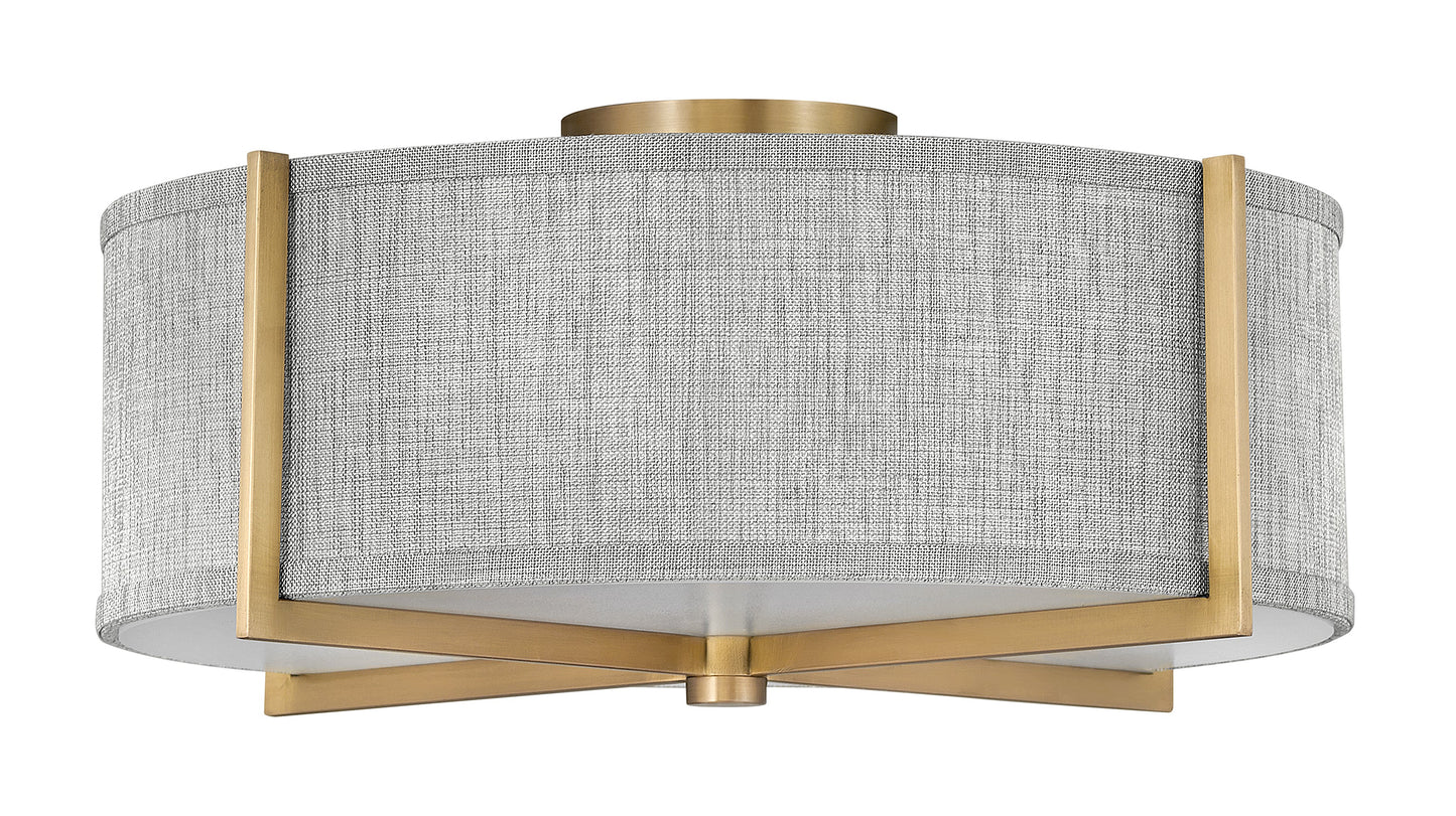 Axis Heathered Gray Medium Semi-flush Mount In Light Brass Finish