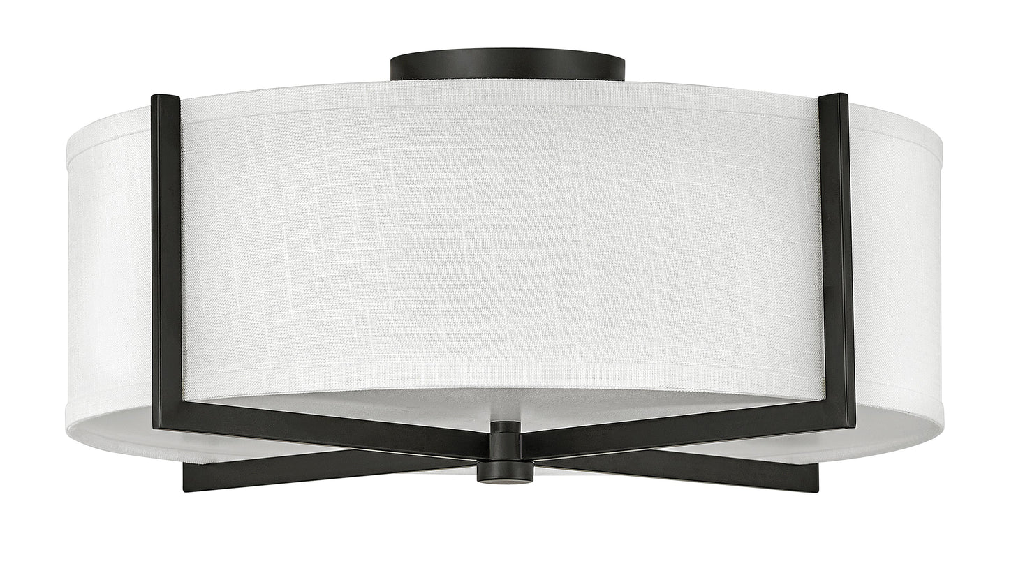 Axis Off White Medium Semi-flush Mount In Black Finish