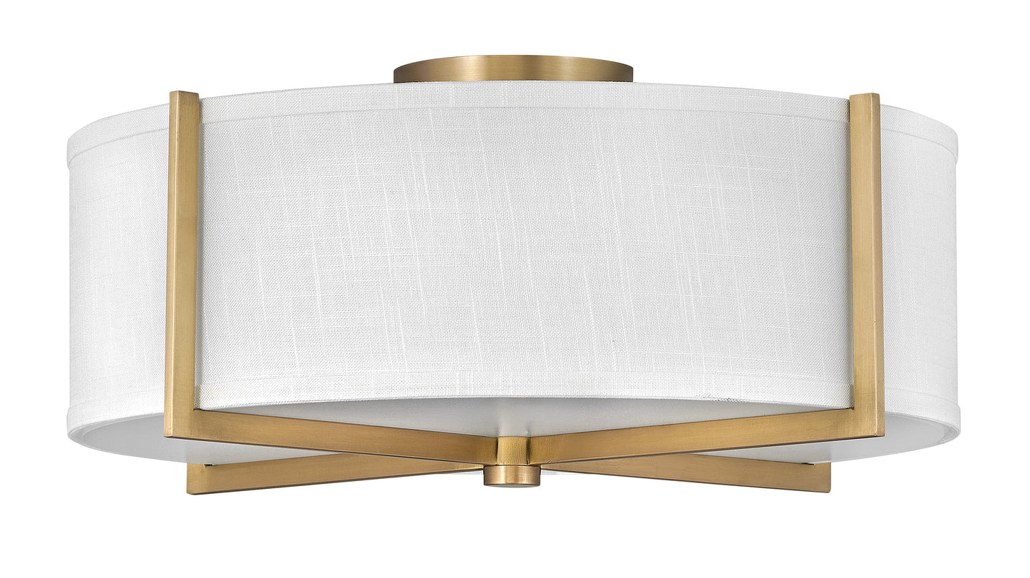 Axis Off White Medium Semi-flush Mount In Light Brass Finish