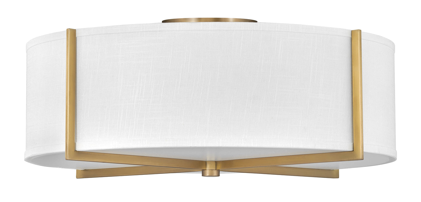 Axis Off White Large Semi-flush Mount In Light Brass Finish