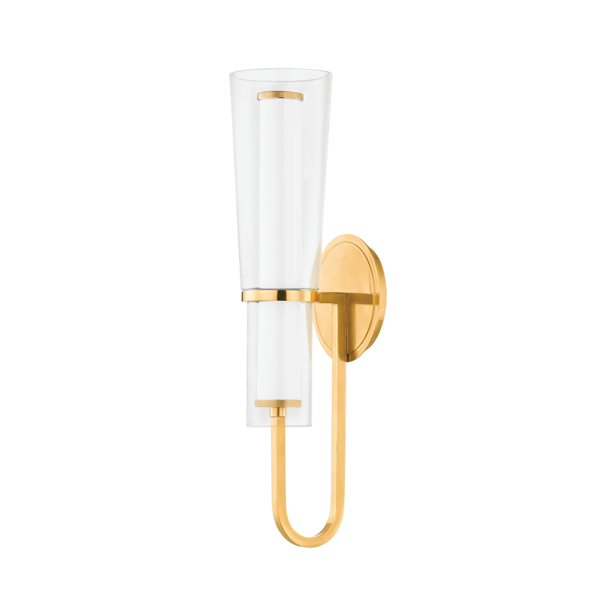 VANCOUVER Wall Sconce with Aged Brass Finish