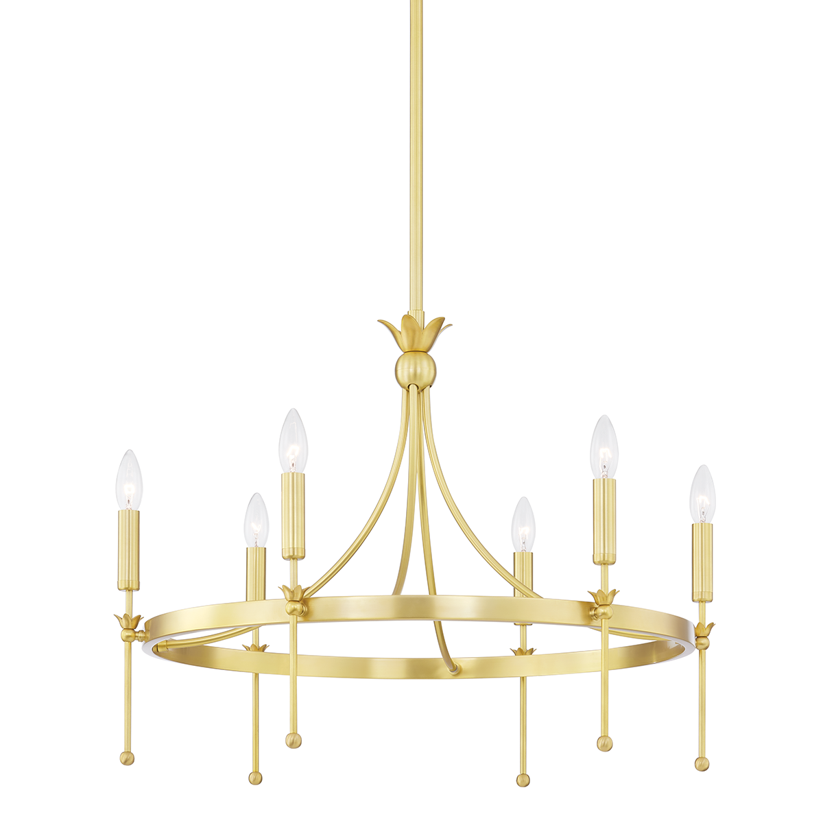 Gates Chandelier with Aged Brass Finish