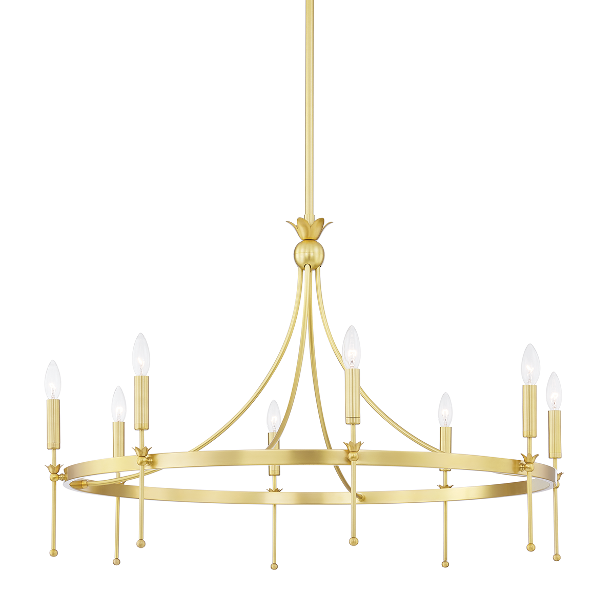 Gates Chandelier with Aged Brass Finish