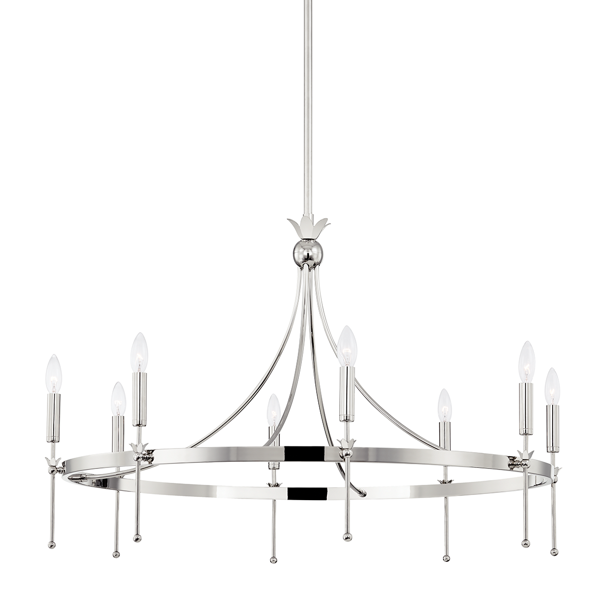 Gates Chandelier with Polished Nickel Finish
