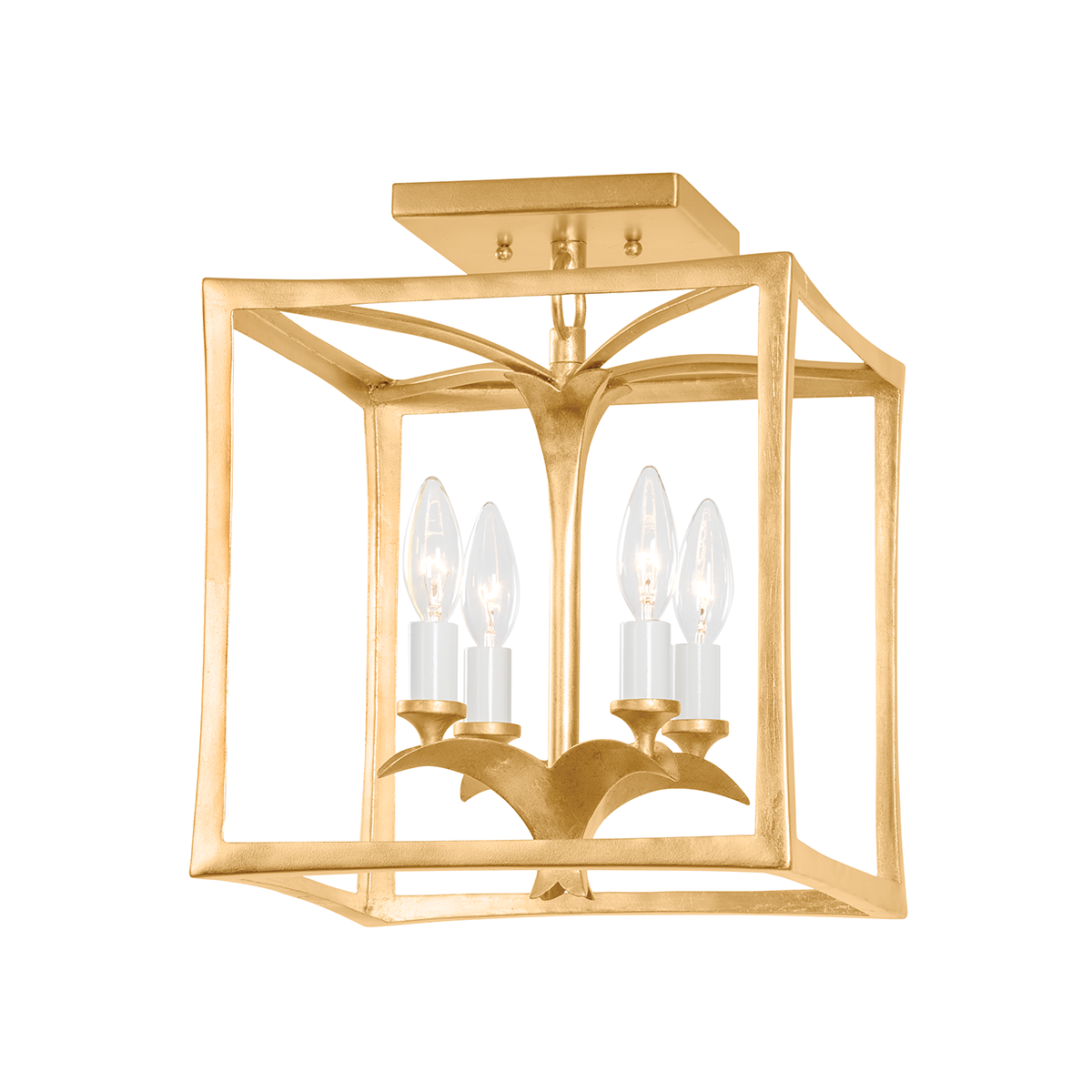 Bergamo Flush Mount In VINTAGE GOLD LEAF Finish
